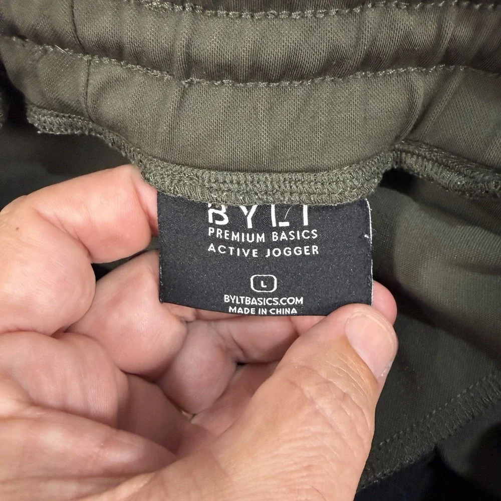 BYLT Premium Basics Ace Jogger 2.0 Active Pants Mens 34x29 Olive Green Tapered